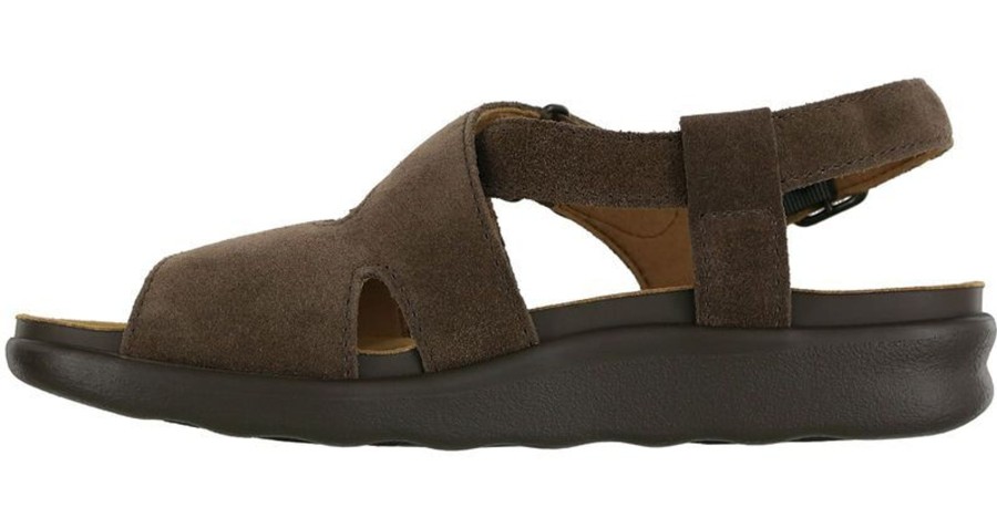 Women SAS Shoes | Huggy Teddy Brown Cross Strap Sandal