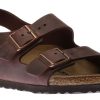 Men Birkenstock | Milano Habana Brown Oiled Leather Sandal