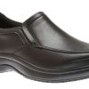 Men Dunham | Battery Park Service Black Leather Slip-On Shoe