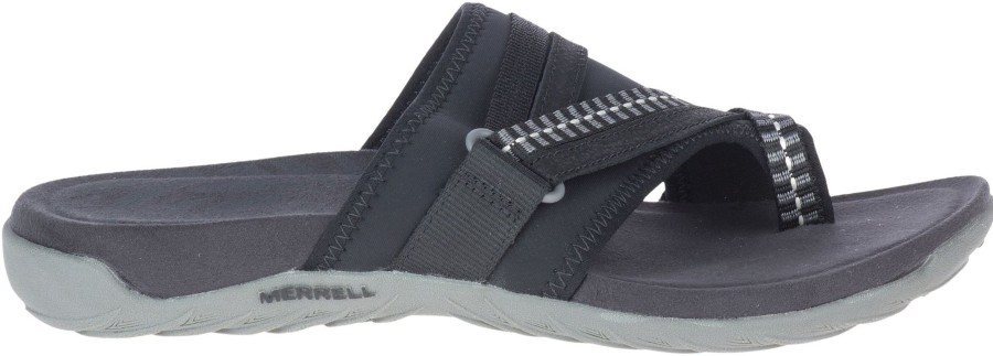 Women Merrell | Terran 3 Cush Post 3 Black Wide Width Thong Sandal