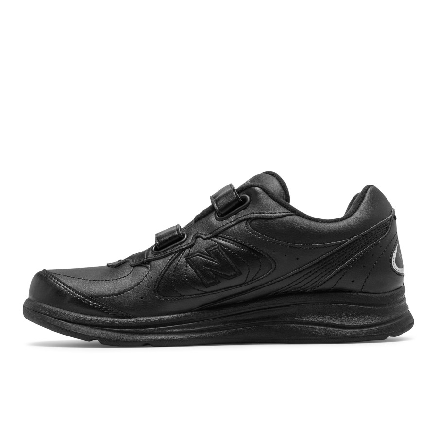 Men New Balance | Mw577Vk Black Leather Velcro Walking Shoe