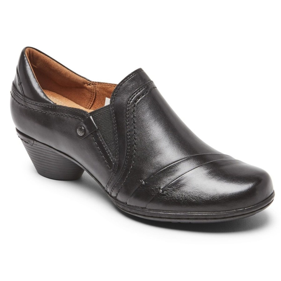 Women Cobb Hill | Laurel Slip-On Black Leather Low Heel