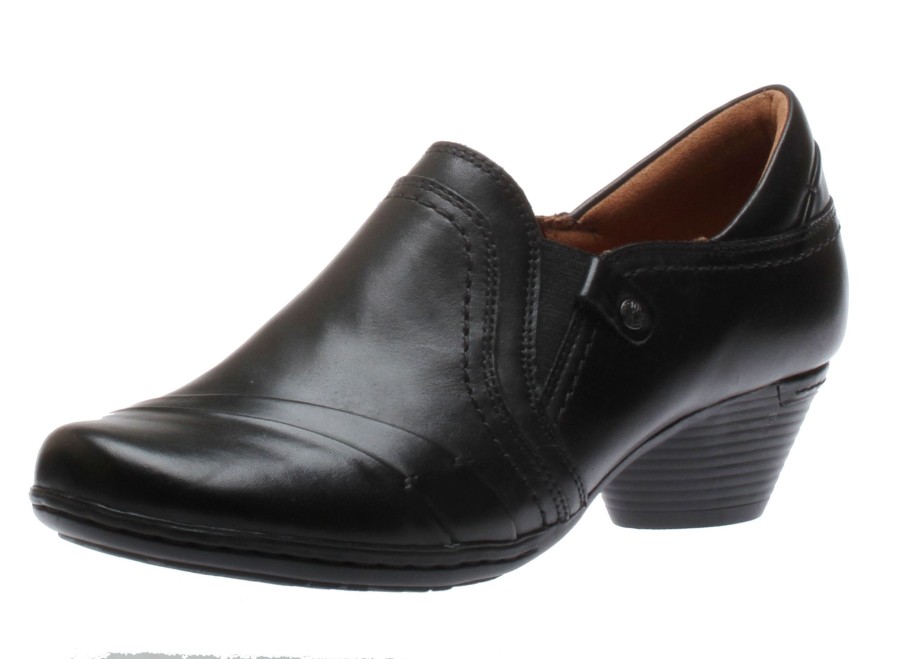 Women Cobb Hill | Laurel Slip-On Black Leather Low Heel