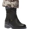 Women Rieker | Belinga Black Faux Fur Trim Boot