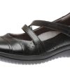 Women Earth | Kara Galilei Black Perforated Leather Mary Jane Shoe