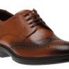 Men Ecco | Lisbon Amber Brown Leather Brogue Dress Shoe