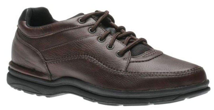 Men Rockport | World Tour Classic Brown Leather Lace-Up Walking Shoe