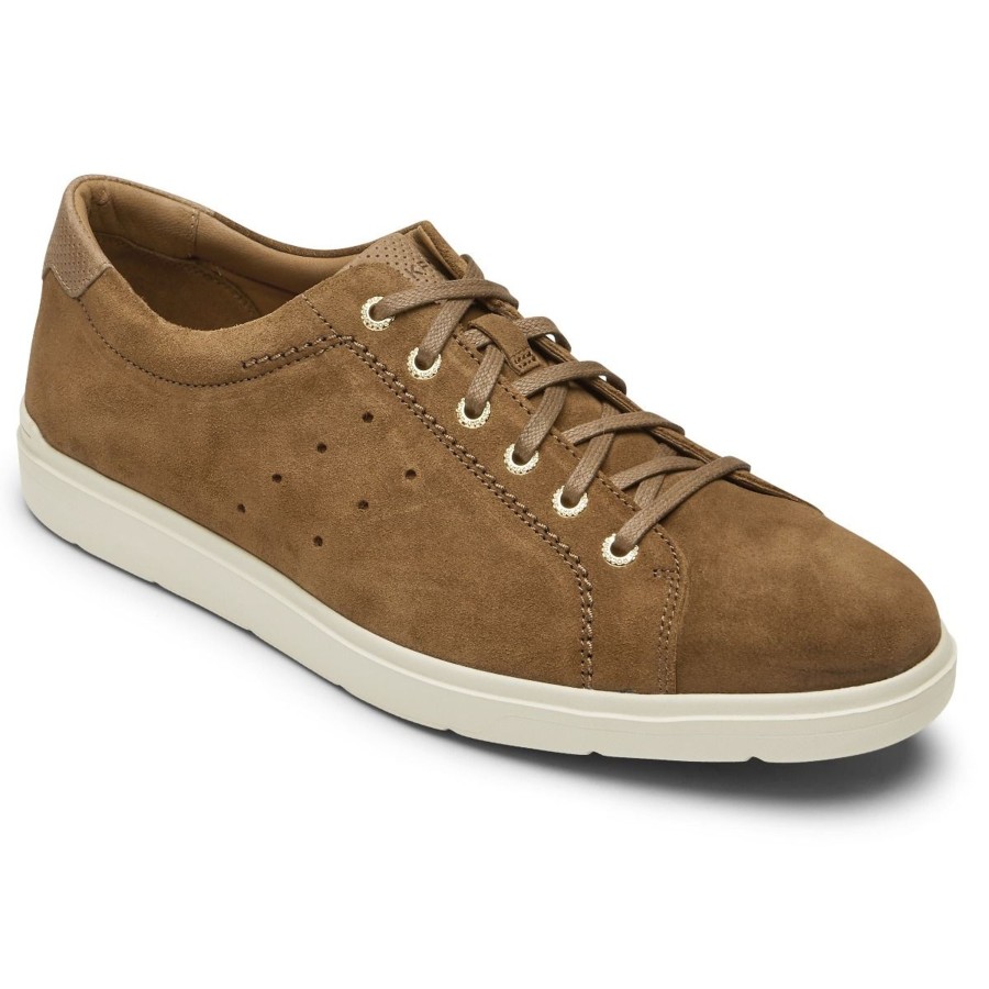 Men Rockport | Total Motion Lite Tan Suede Lace-Up Sneaker