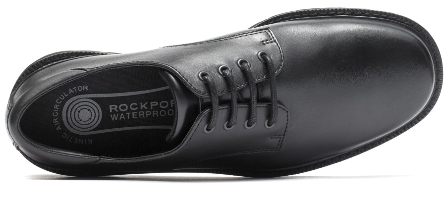 Men Rockport | Northfield Black Leather Lace-Up Dress Shoe