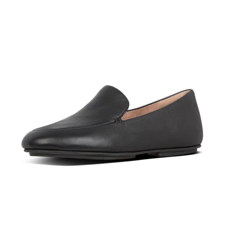 Women Fit Flop | Lena Black Leather Loafer