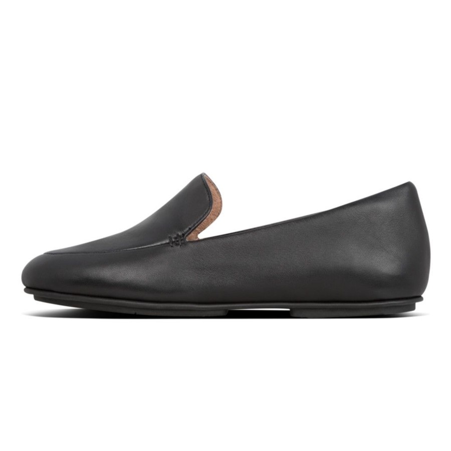 Women Fit Flop | Lena Black Leather Loafer