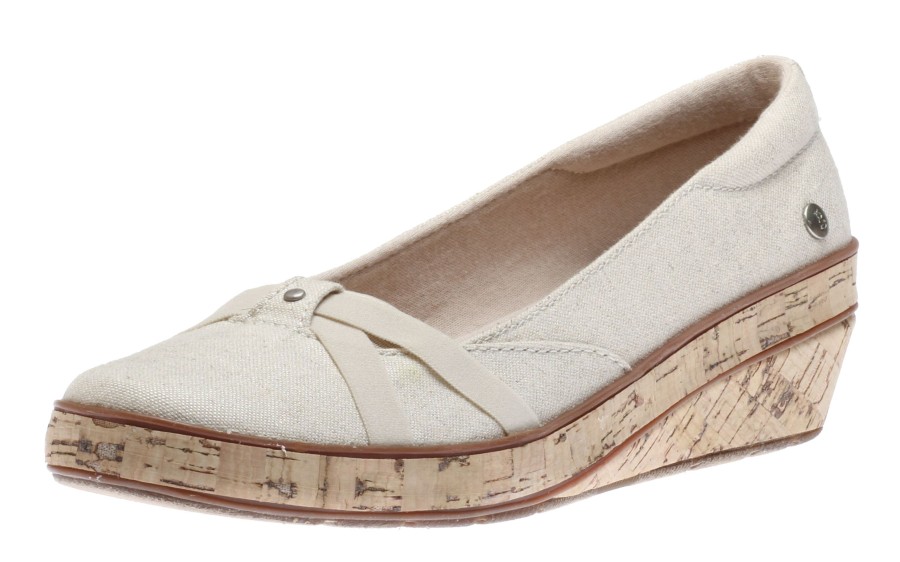 Women Grasshoppers | Gigi Metallic Linen Wedge Loafer