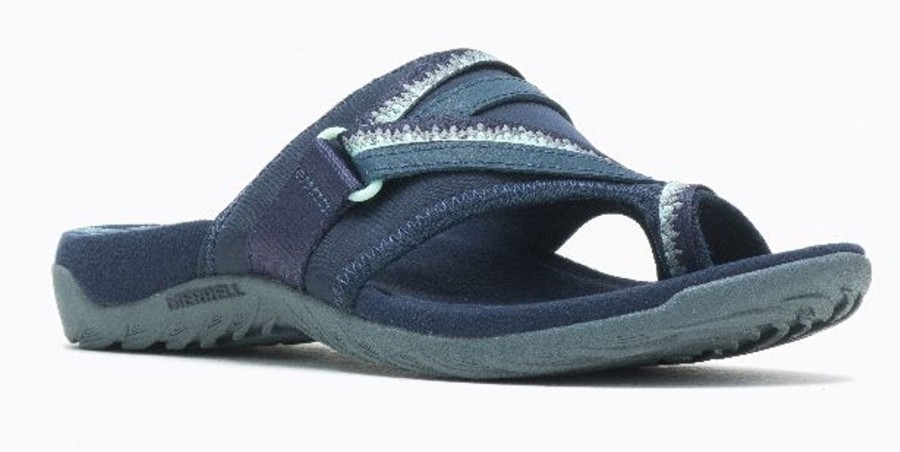 Women Merrell | Terran 3 Cush Post Navy Thong Sandal