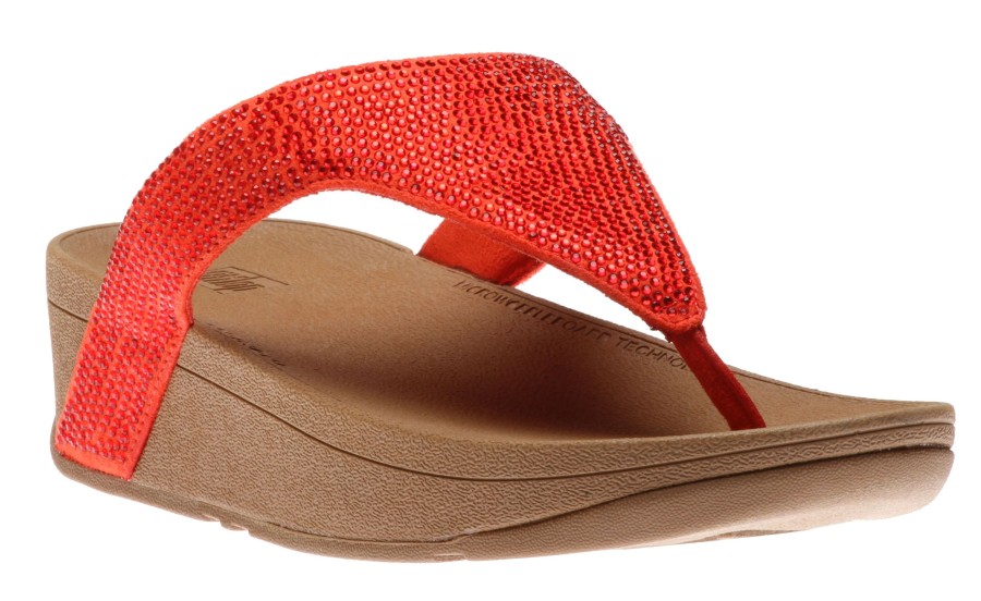 Women Fit Flop | Lottie Shimmer Crystal Passion Red Thong Sandal