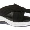 Women Clarks | Mira Isle Black Slide Sport Sandal