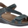 Women Taos | Zenith Teal Blue Leather Adjustable Z-Strap Walking Sandal