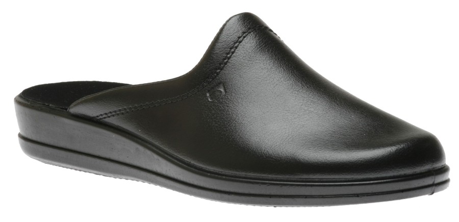 Men Rohde | Jerry Black Leather Slipper