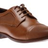 Men Rockport | Saxxen Cognac Brown Leather Wingtip Oxford Dress Shoe