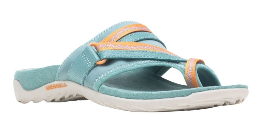 Women Merrell | Terran 3 Cush Post Mineral Blue Thong Sandal