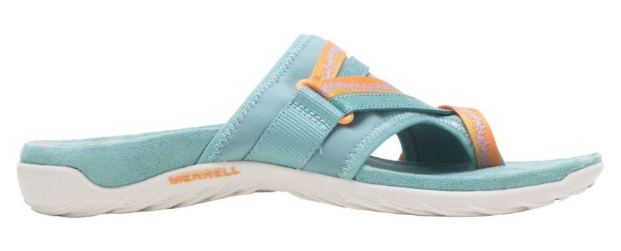 Women Merrell | Terran 3 Cush Post Mineral Blue Thong Sandal