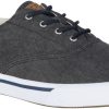 Men Sperry | Striper Ii Cvo Salt Washed Black Canvas Lace-Up Sneaker