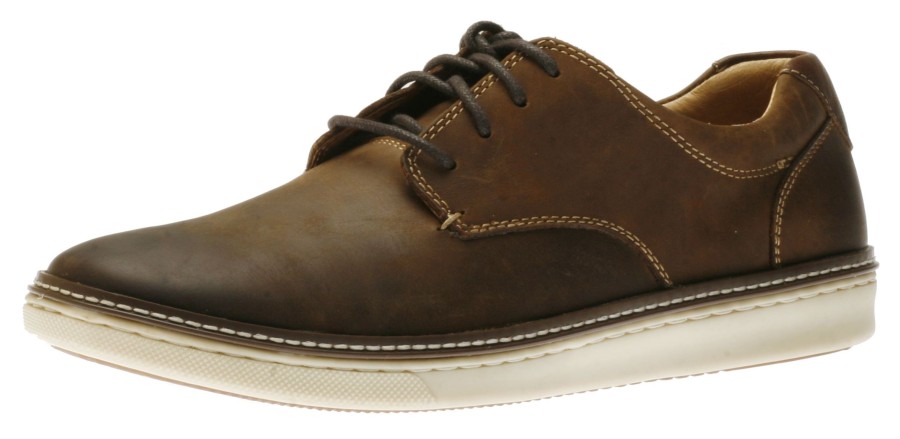 Men Johnston & Murphy | Mcguffey Plain Toe Brown Leather Derby Sneaker