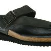 Women Mephisto | Helen Black Nubuck Leather Thong Sandal