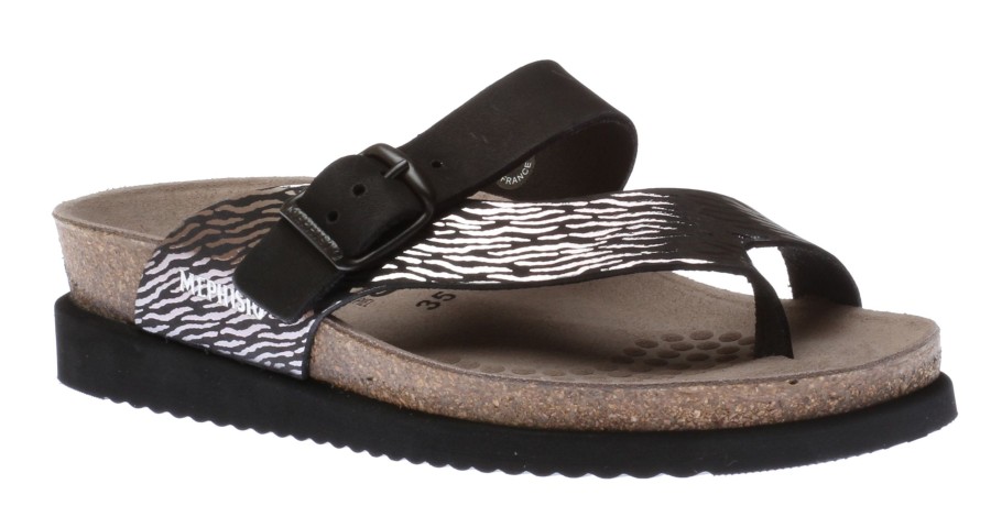 Women Mephisto | Helen Zebra Black Thong Sandal