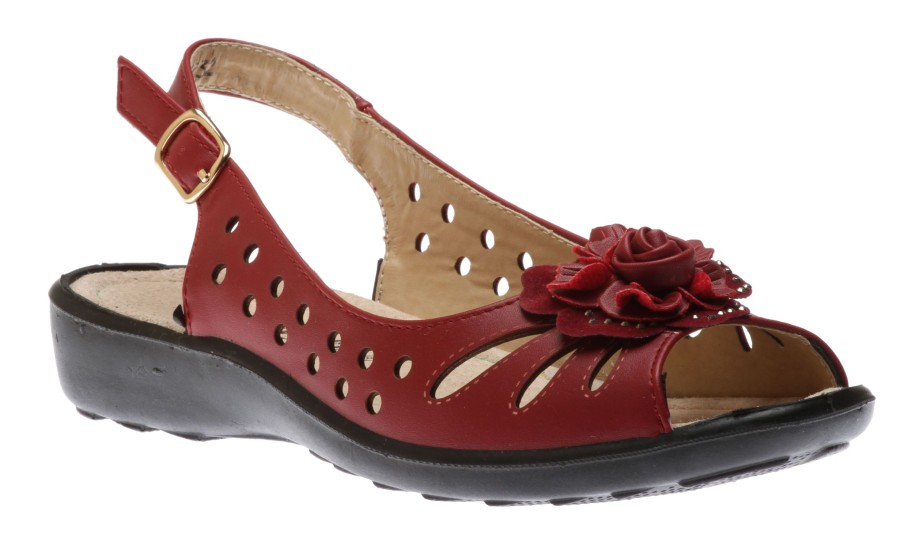 Women Soleflex Italy | Sandals Red