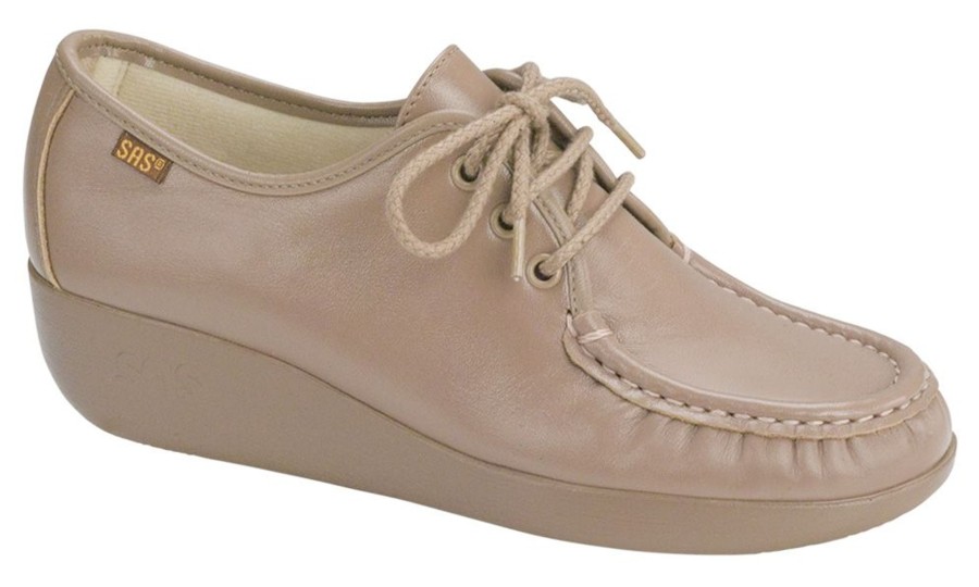 Women SAS Shoes | Bounce Mocha Leather Lace-Up Mocassin