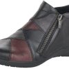 Women Remonte | Cristallino Black Wine Leather Ankle Boot