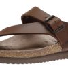 Women Mephisto | Helen Plus Wide Width Brown Leather Thong Sandal