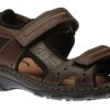 Men Rieker | Lava Brown Leather Sport Sandal