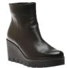 Women Gabor | 54.780.27 Black Leather Wedge Ankle Boot