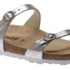 Women Mephisto | Norie Silver Fiori Crystal Embellished Buckle Slide Sandal