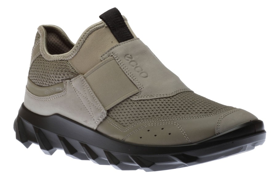 Men Ecco | Mx Vetiver Green Leather Mesh Slip-On Sneaker