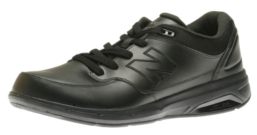 Men New Balance | Mw813Bk Black Leather Walking Shoe