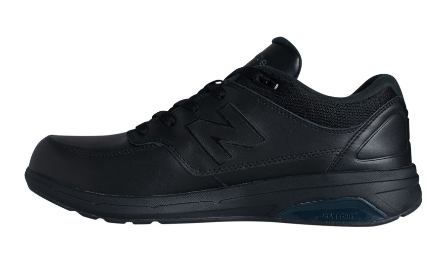 Men New Balance | Mw813Bk Black Leather Walking Shoe