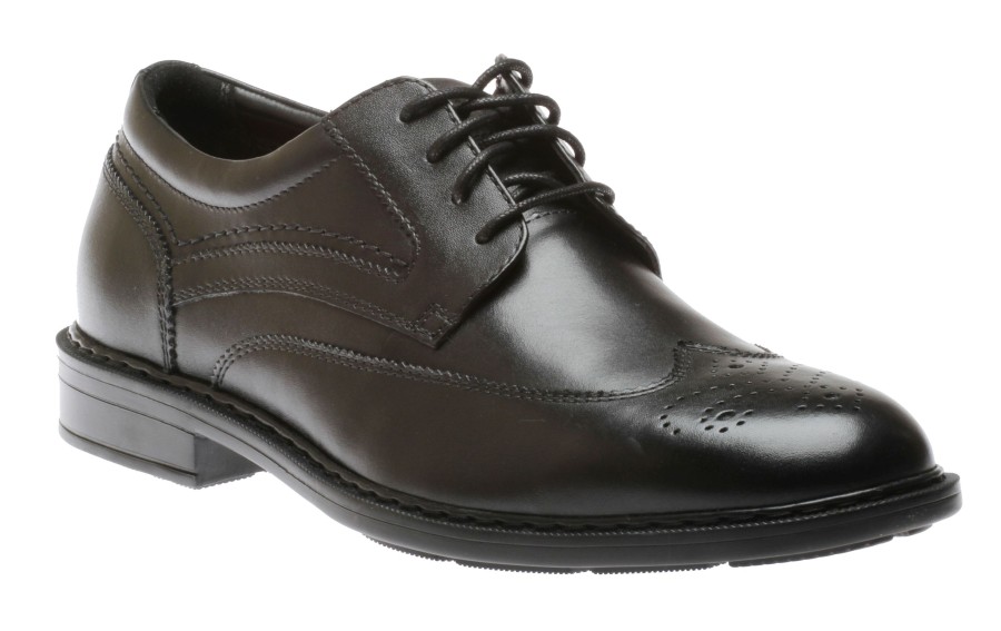 Men Rockport | Tanner Wingtip Black Leather Lace-Up Oxford Dress Shoe