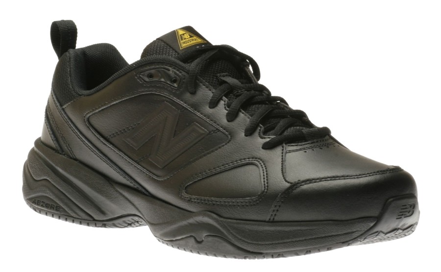 Men New Balance | Mid626K2 Slip-Resistant Black Leather Sneaker