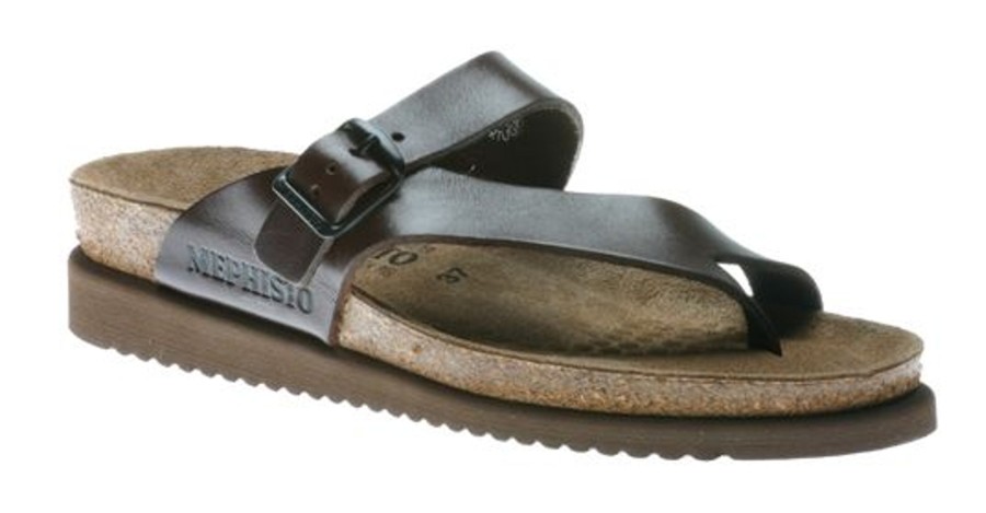 Women Mephisto | Helen Chestnut Brown Thong Sandal