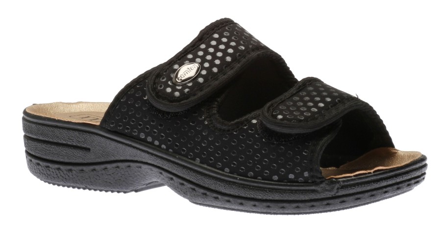 Women Italian Comf | Velcro Black Pd