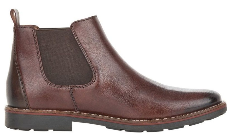 Men Rieker | Clarino Dark Brown Leather Chelsea Boot