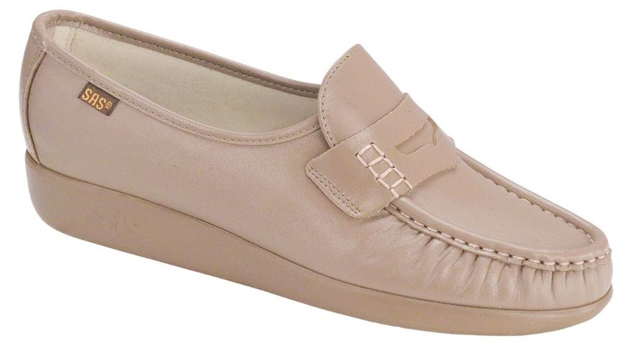 Women SAS Shoes | Classic Mocha Leather Slip-On Loafer