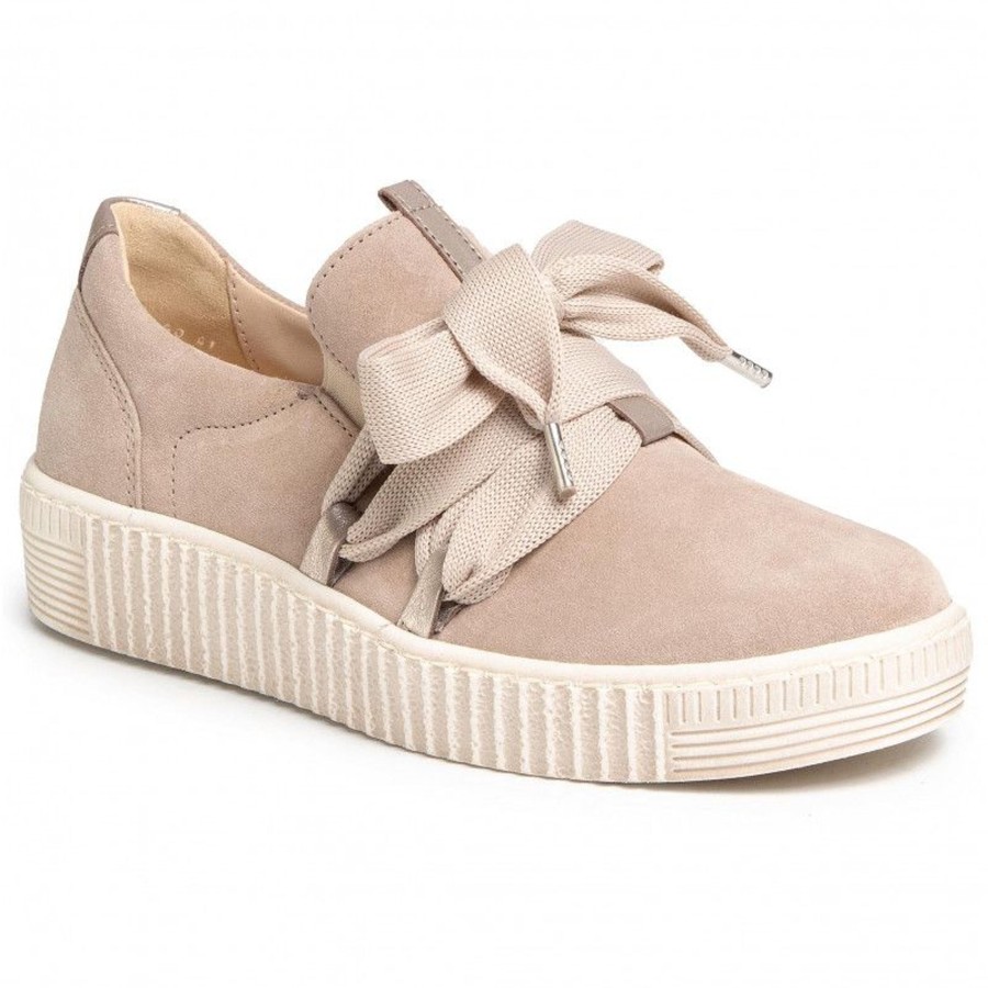 Women Gabor | 43.333.12 Taupe Suede Slip-On Sneaker