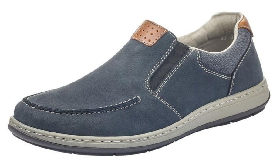 Men Rieker | Patros Navy Leather Slip-On Loafer