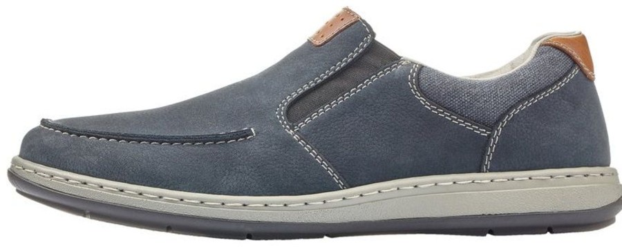 Men Rieker | Patros Navy Leather Slip-On Loafer