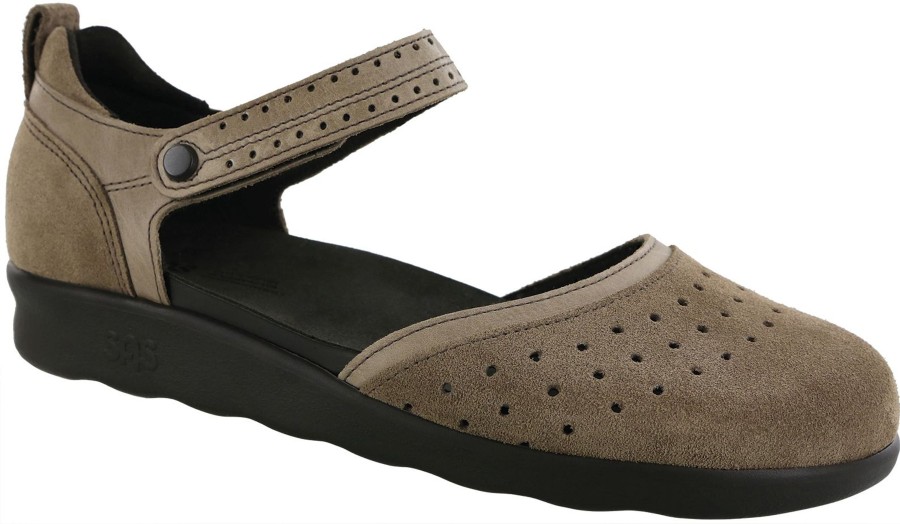 Women SAS Shoes | Eden Birch Grey Mary Jane Sandal