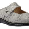 Women Finn Comfort | Stanford Blanco White Words Leather Clog