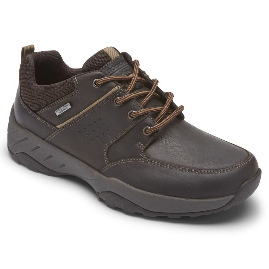 Men Rockport | Xcs Spruce Peak Brown Waterproof Leather Lace-Up Walking Shoe